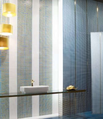 Bathroom mosaic tiles Ceramicas Aparici One Blue