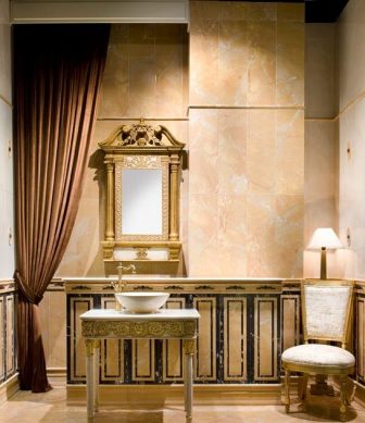 Bathroom tiles Ceramicas Aparici Statuario Gold