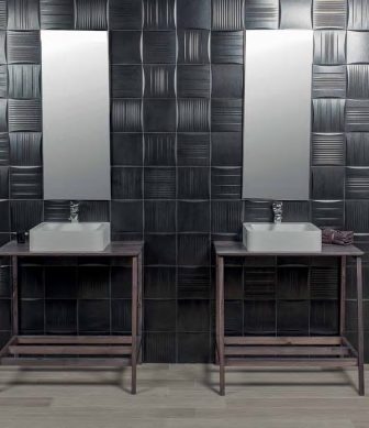 Wall decorative tiles Azuvi Black Spark