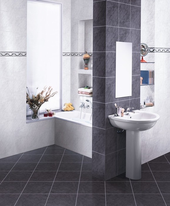 Floor And Wall Tiles Cinca Soneto Dark Grey Ceramic Mosaic Eu - Dark Grey Wall Tiles For Bathroom