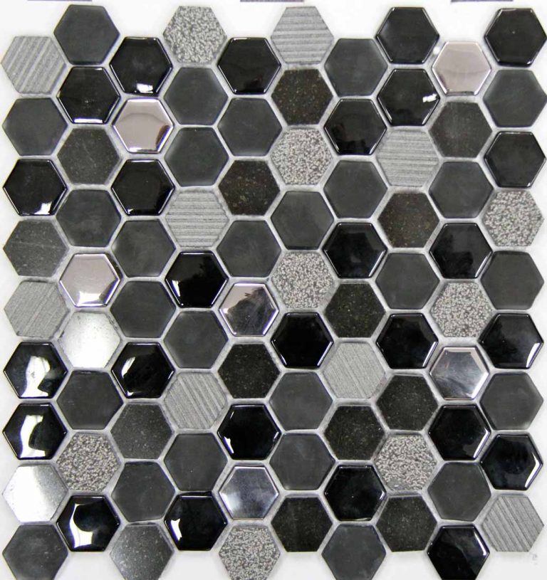 Cannon a billion Hearty Hexagon mosaic Negro – Ceramic and mosaic tiles EU