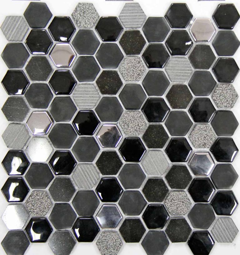 hexagon_mosaic_tiles _negra