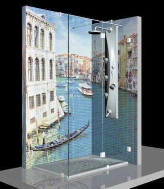HD glass mosaic tiles Shower in Venice