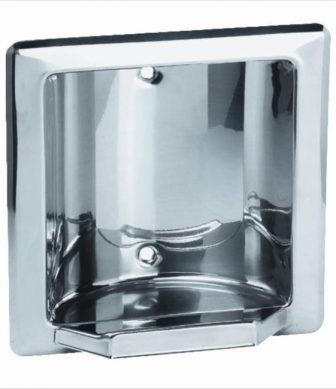 Soap dish to build in, stainless steel 09038.B