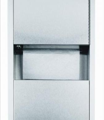 Paper towel dispenser and bin, stainless steel 12047.S