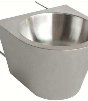 Stainless steel prison washbasin 360x360 13036.P.S