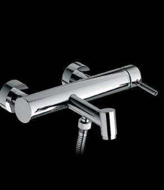 Tube bath shower mixer without hand shower