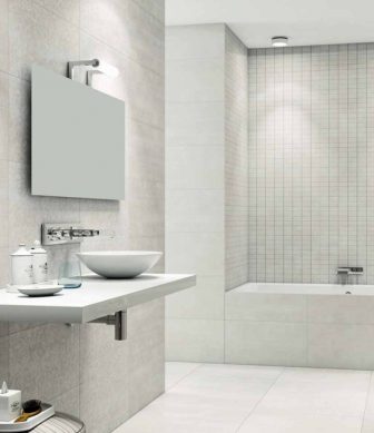 Bathroom tiles TAU Beton Blanc